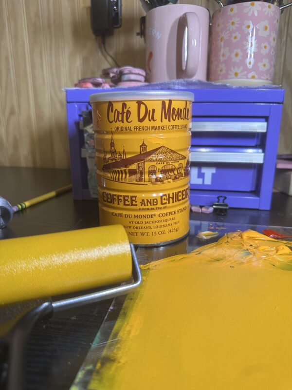 PRE ORDER "Cafe Du Monde" Reduction Linocut Kitchen Art - Image 4