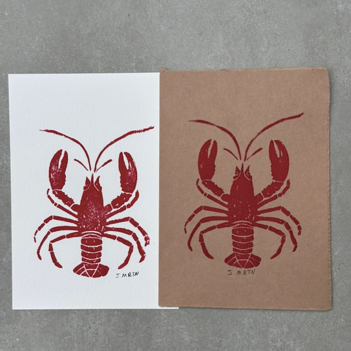 Crawfish Block Print Flat Artwork - Image 2