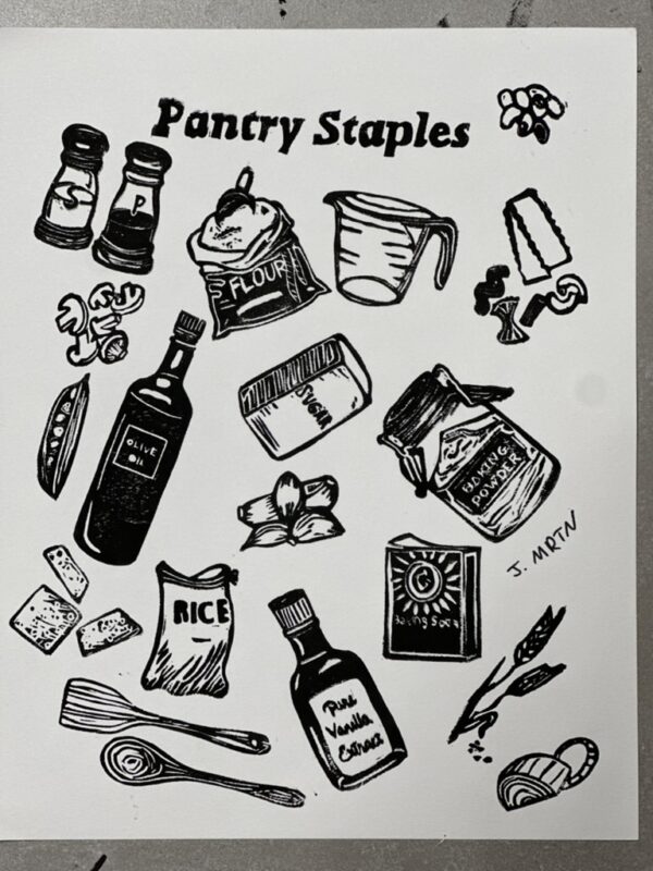 "Pantry Staples" Kitchen Art Stamp Block Print - Image 3