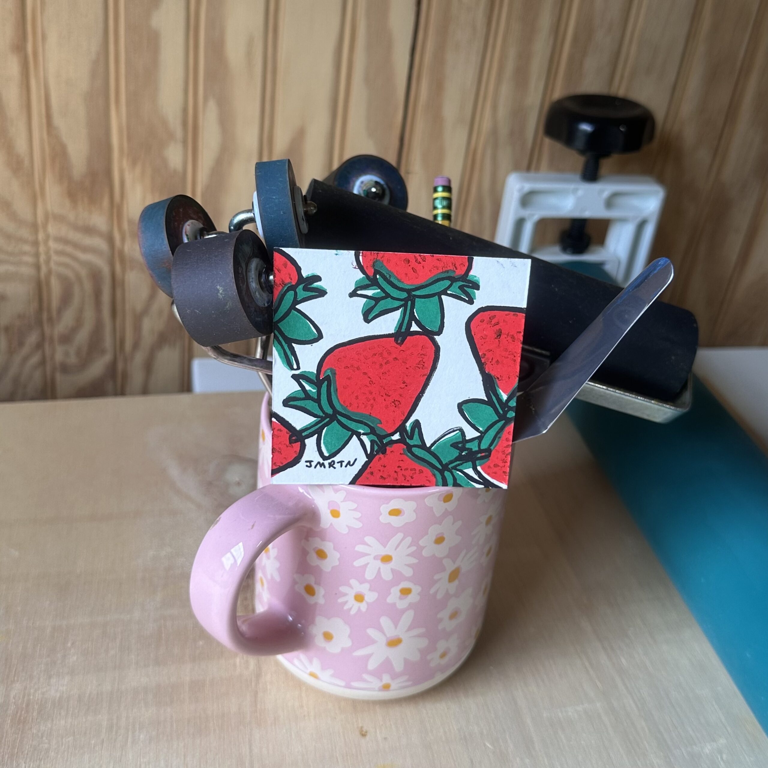 Strawberry Block Print Artwork - Image 12