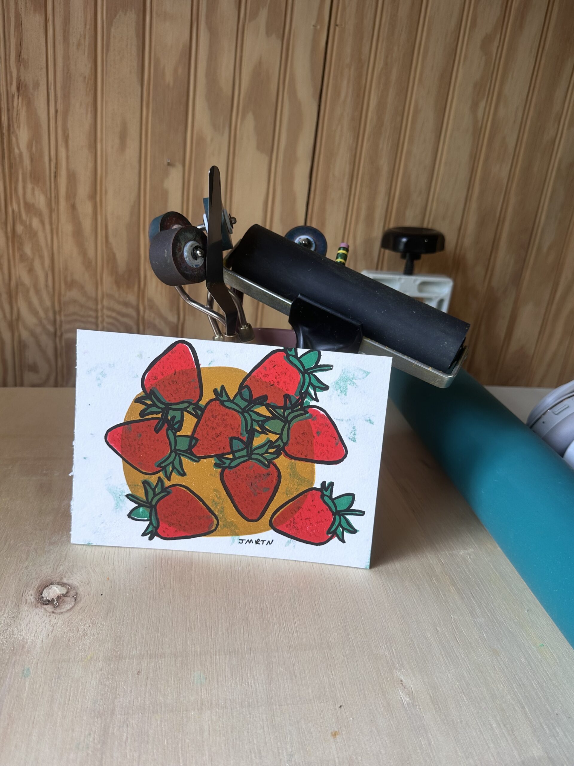 Strawberry Block Print Artwork - Image 10