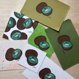 Kiwi Block Print Artwork