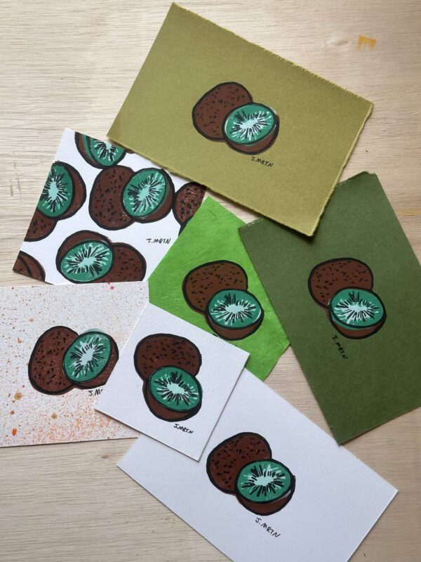 Kiwi Block Print Artwork