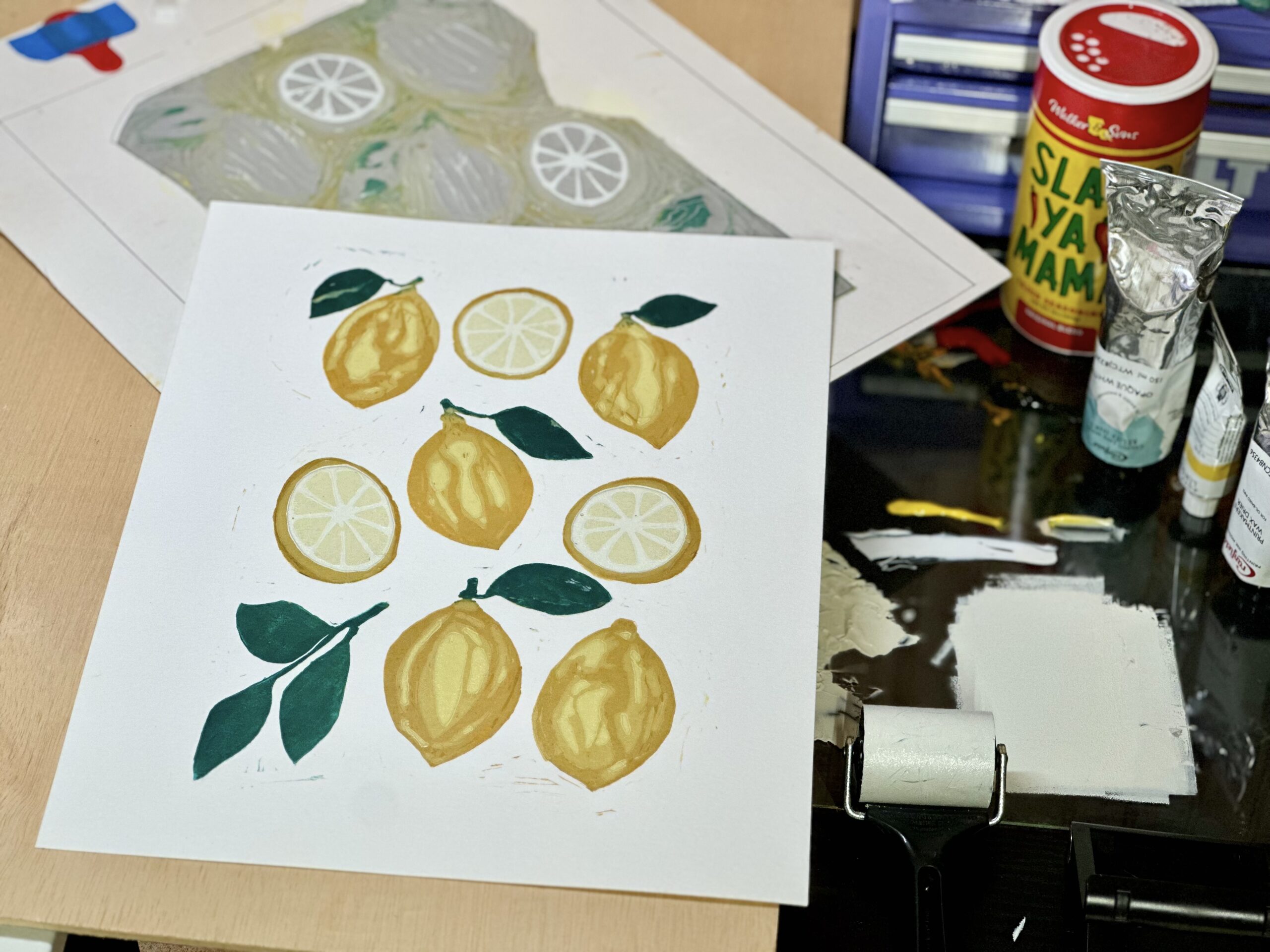Lemon Reduction Linocut Kitchen Art - Image 6
