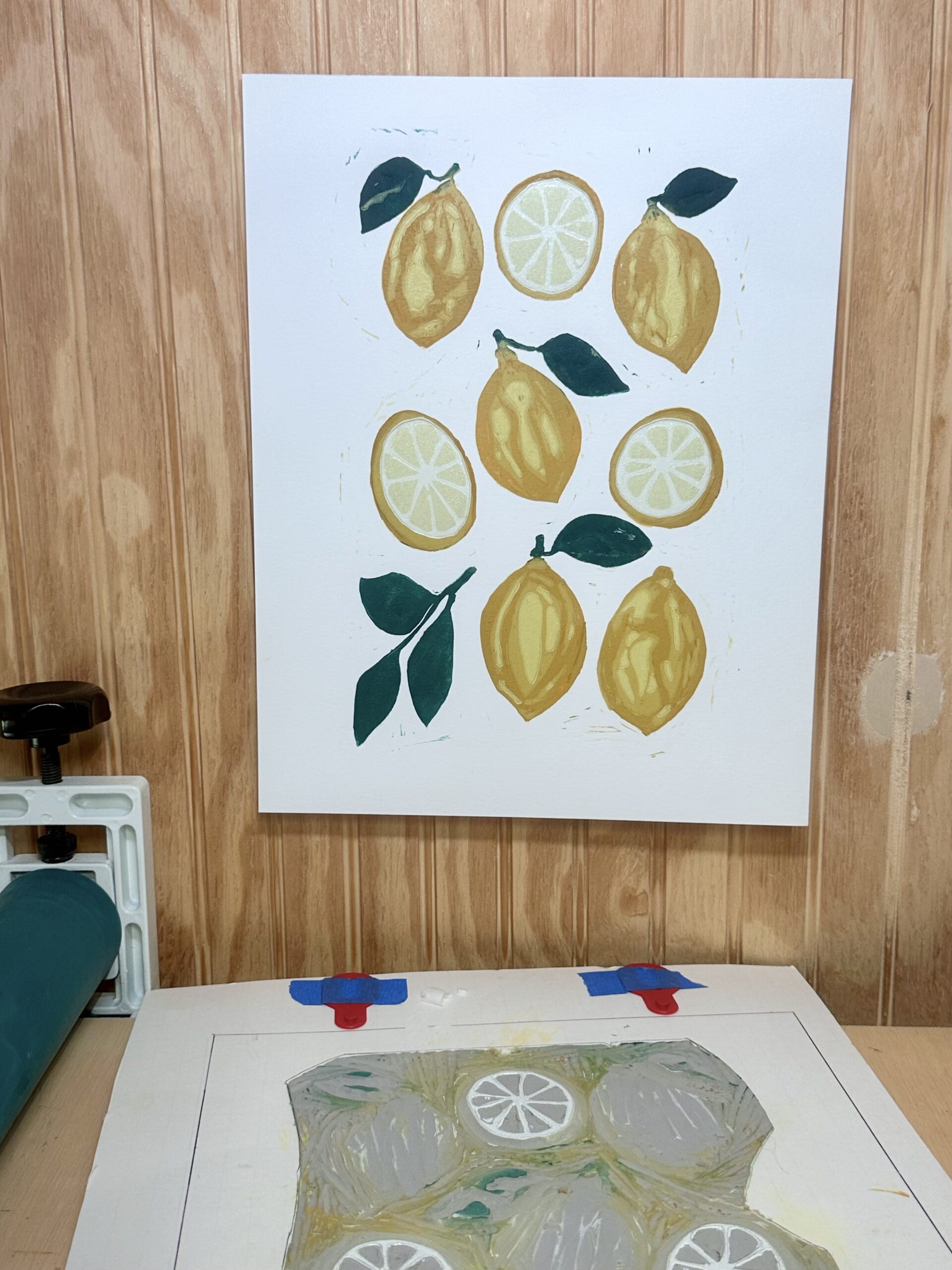 Lemon Reduction Linocut Kitchen Art - Image 5