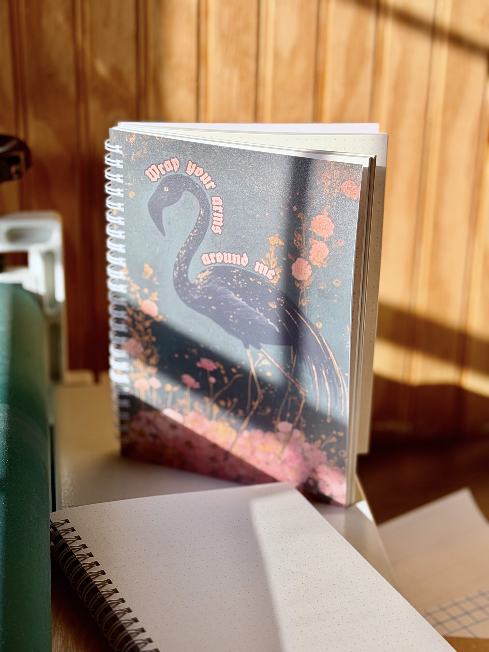 Black Flamingo Spiral Notebook - Image 2