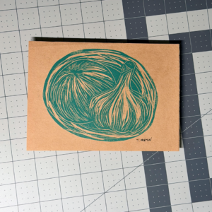 Garlic and Onion Linocut Artwork