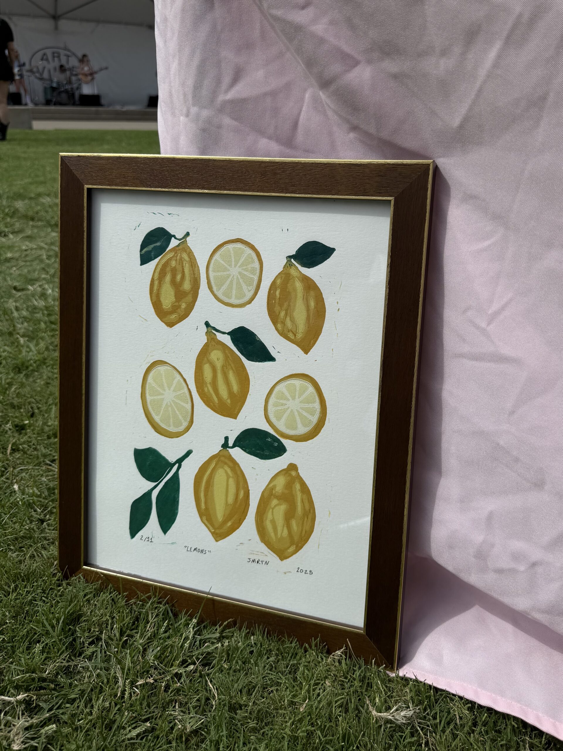 Lemon Reduction Linocut Kitchen Art