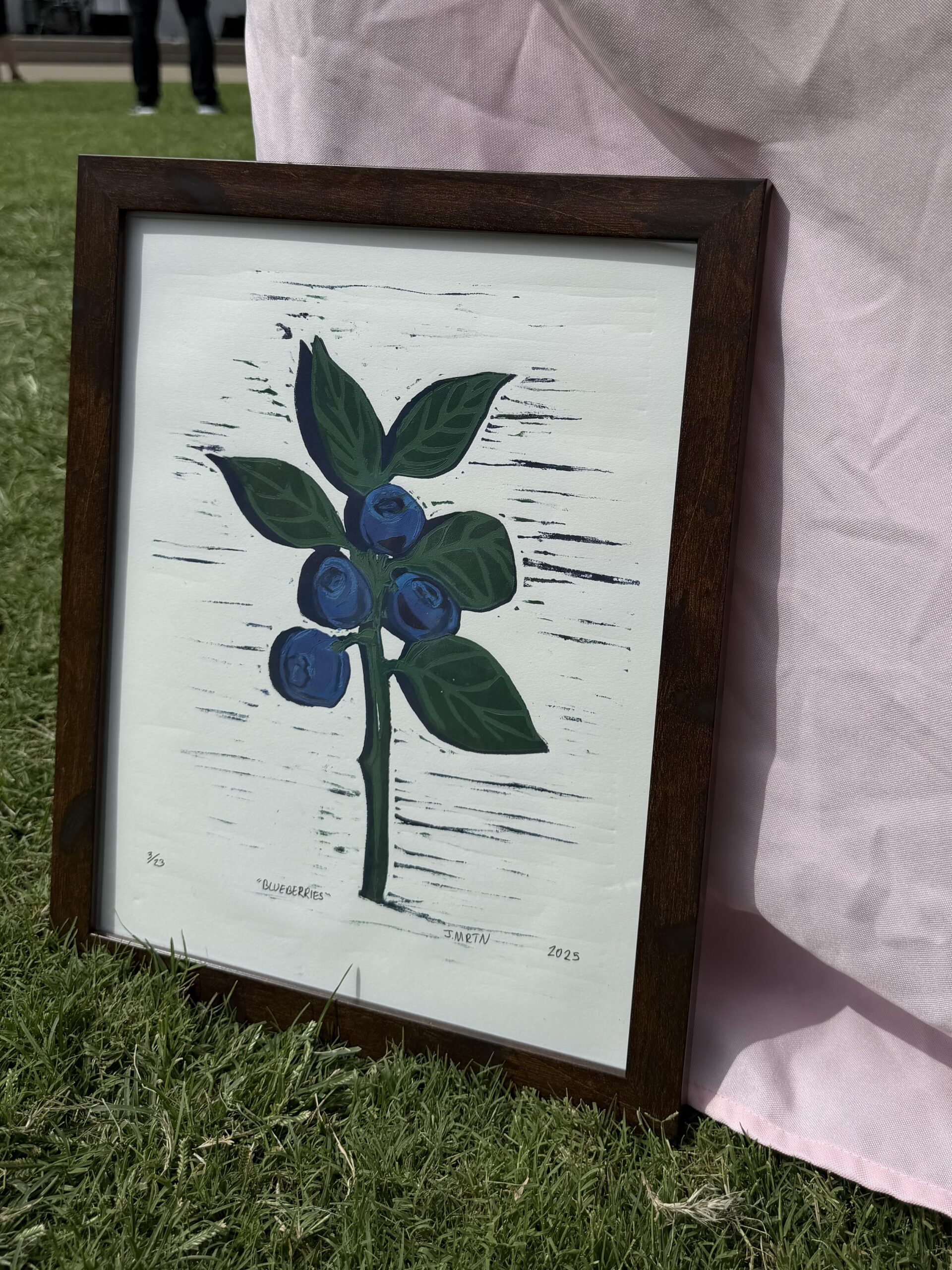 Blueberry Reduction Linocut Kitchen Art - Image 3