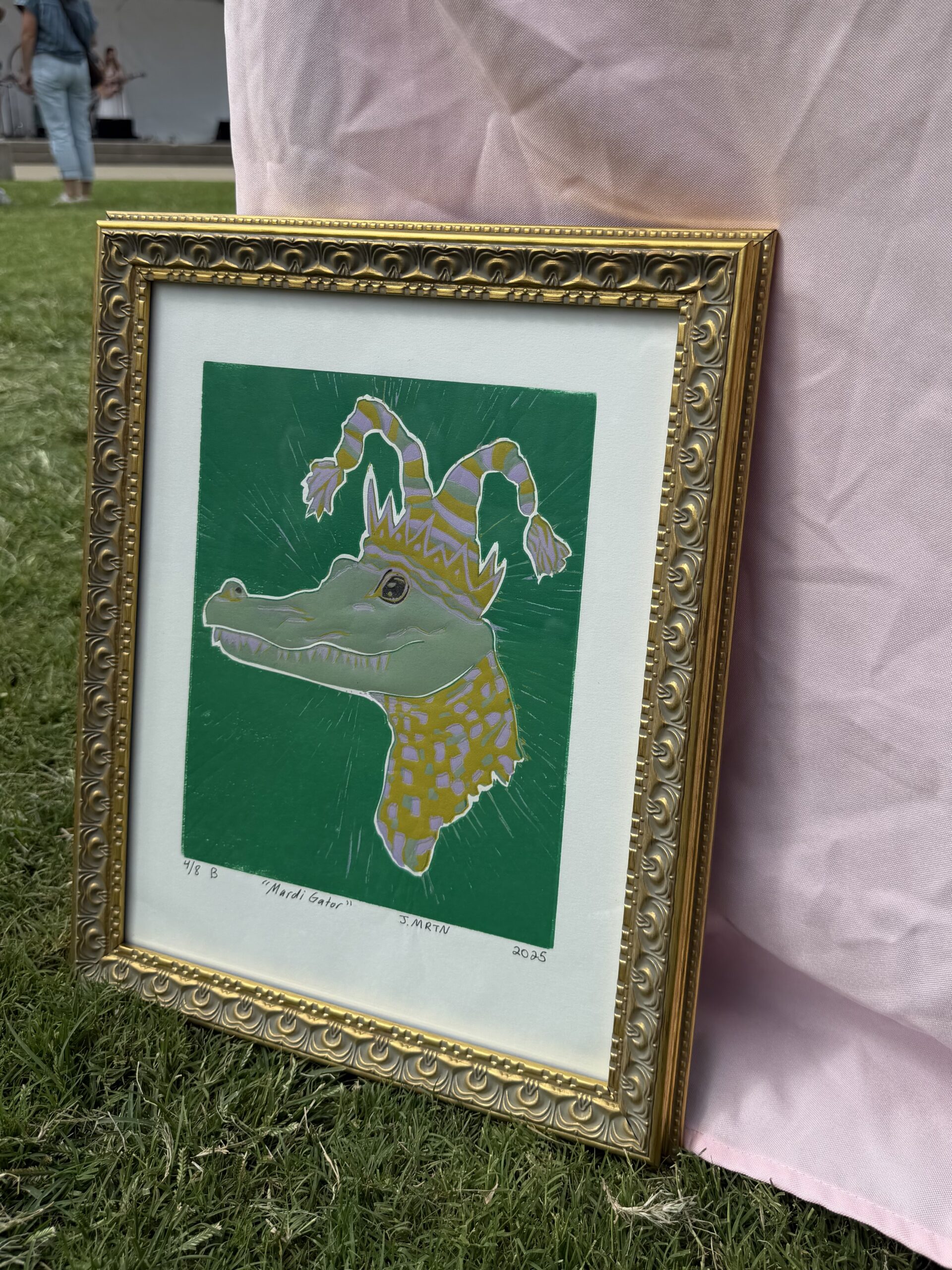 "Mardi Gator" Reduction Linocut - Image 3