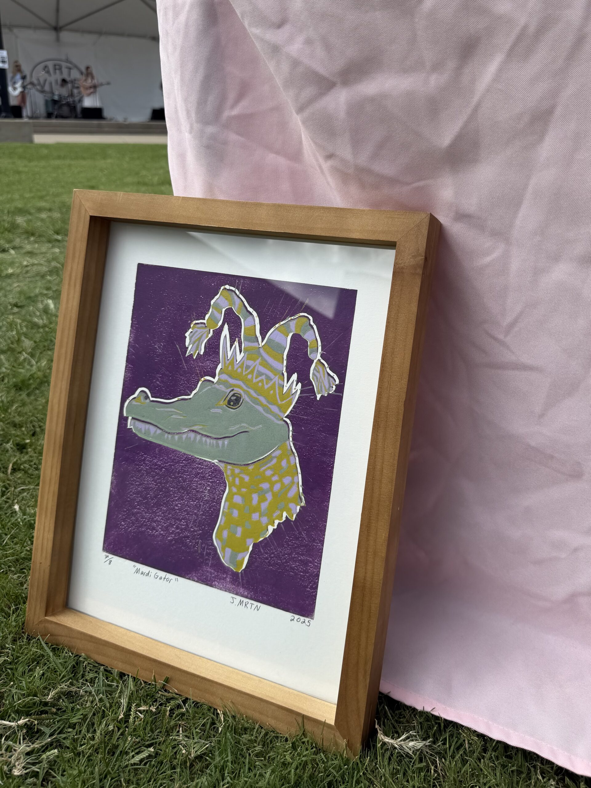 "Mardi Gator" Reduction Linocut - Image 2