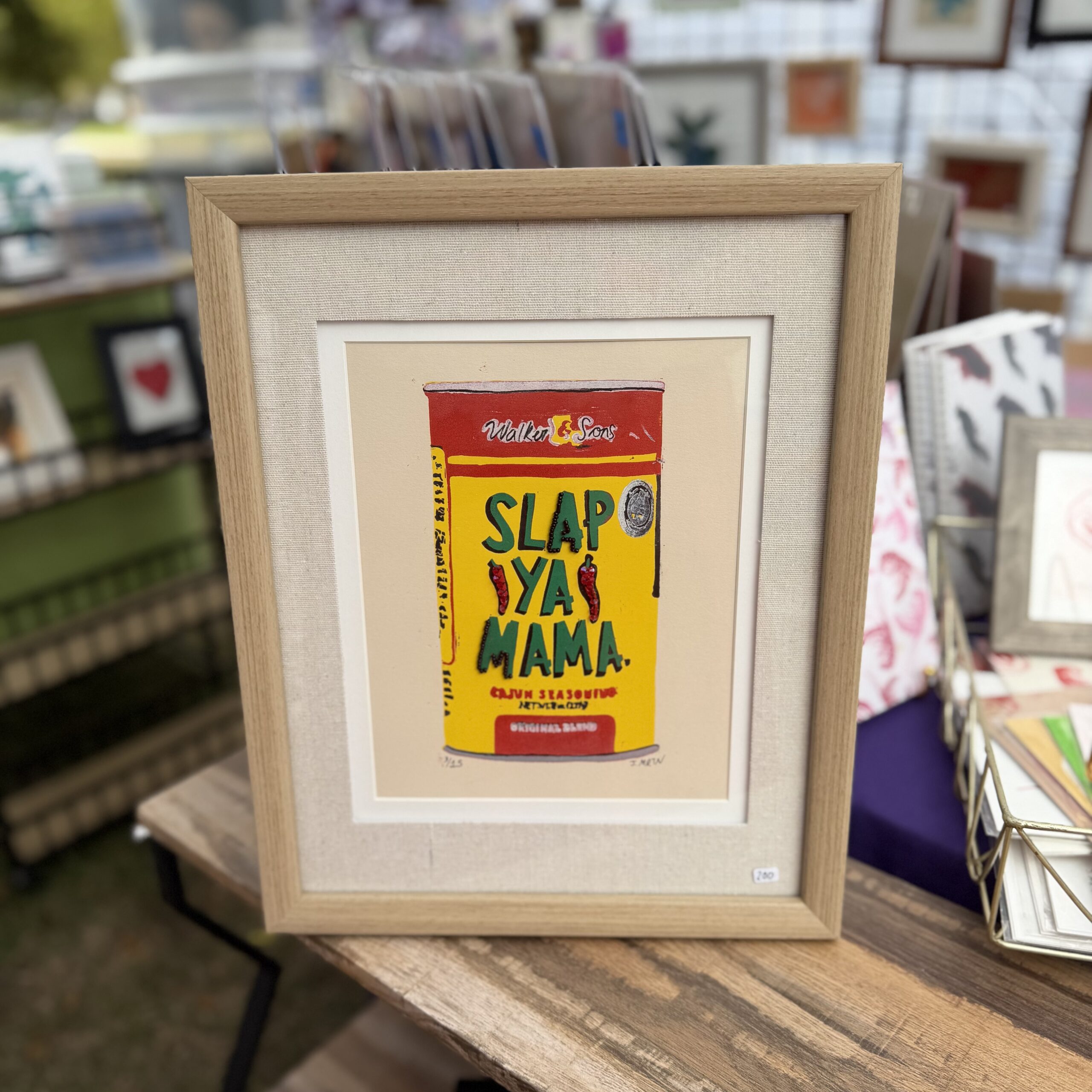 "Slap Ya Mama" Reduction Linocut Kitchen Art - Image 2