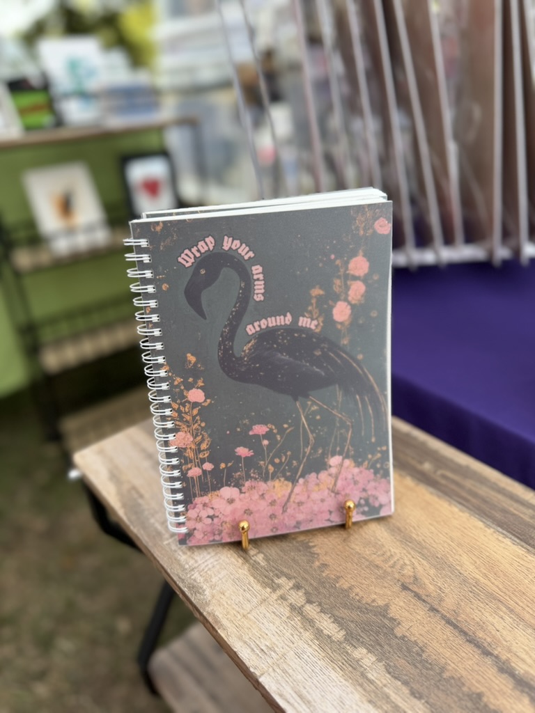 Black Flamingo Spiral Notebook