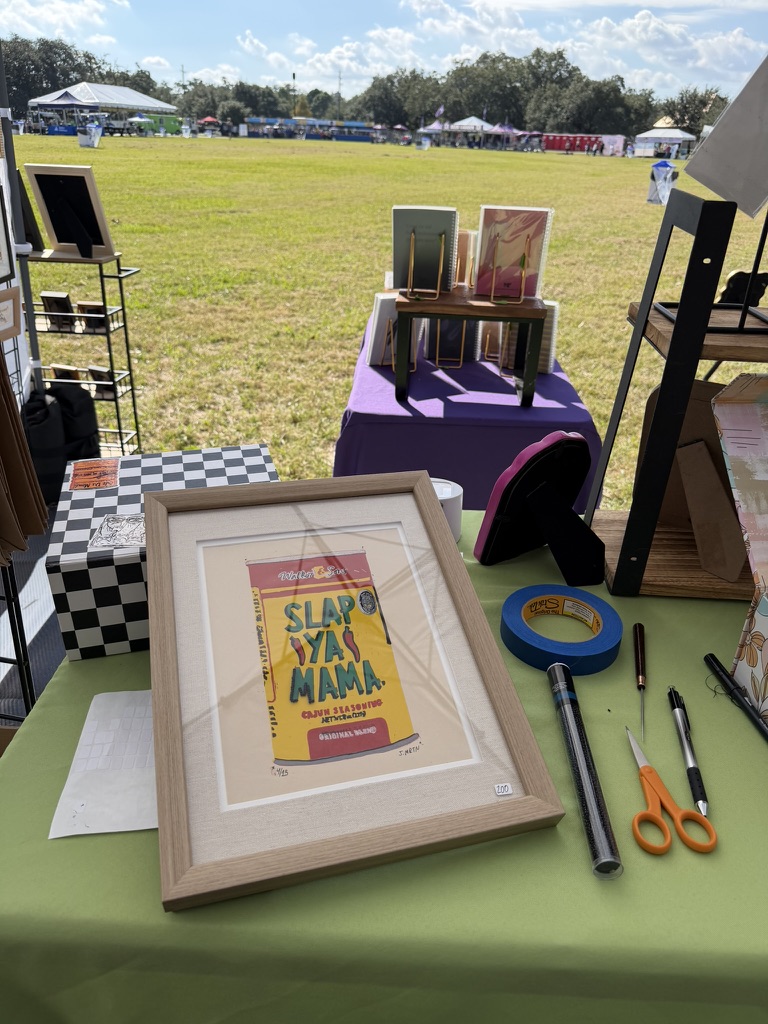 "Slap Ya Mama" Reduction Linocut Kitchen Art - Image 7