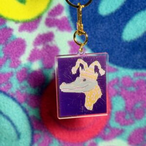 Mardi Gras Alligator Keychain