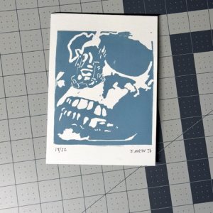 Skull & Frog Linocut Artwork