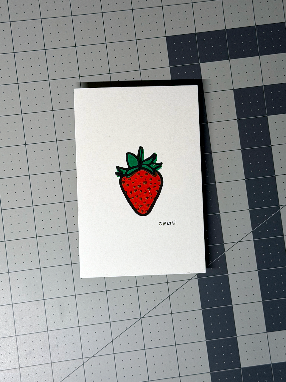 Strawberry Block Print Artwork - Image 2