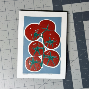 Tomato Linoprint Artwork