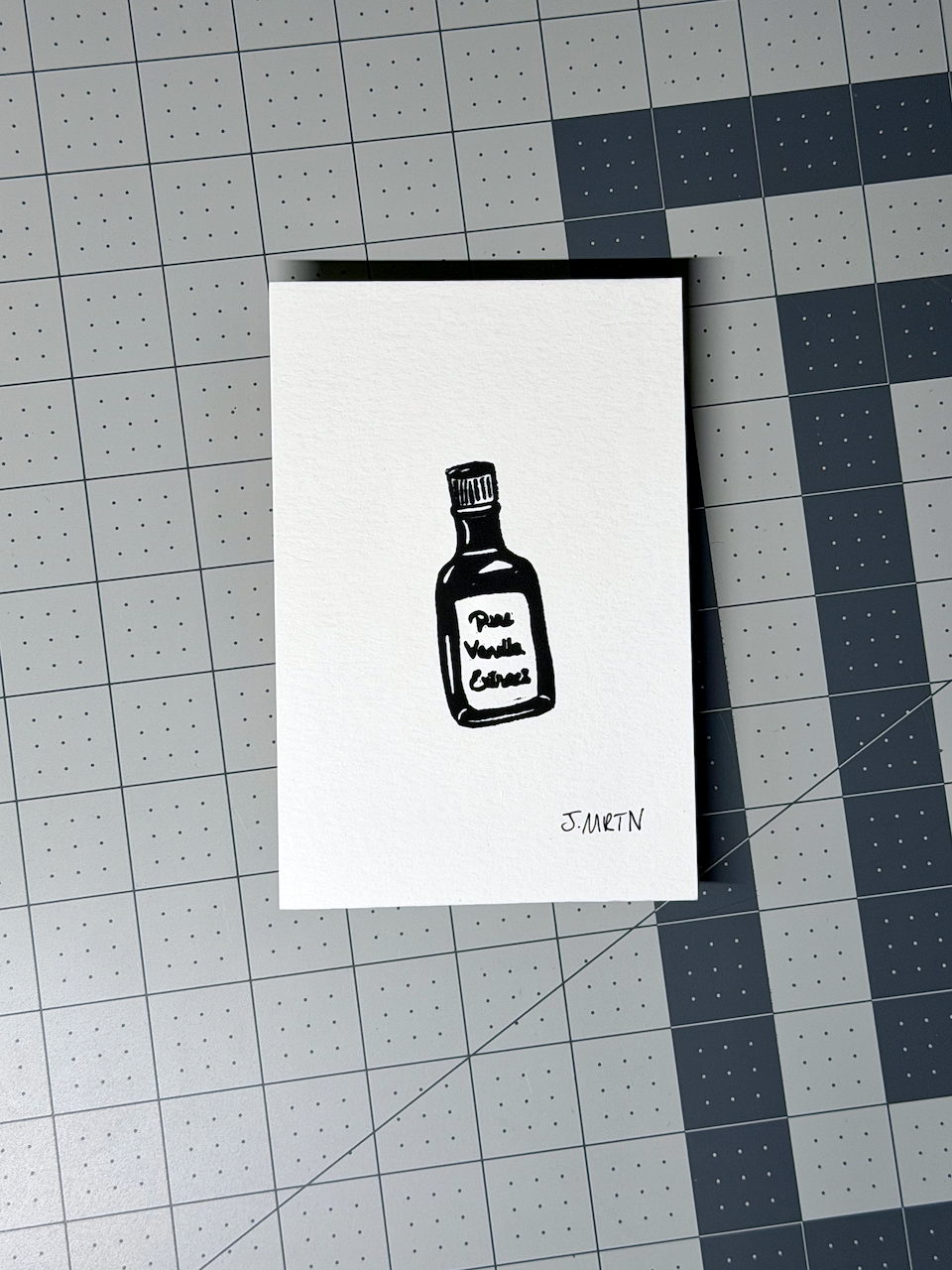 Vanilla Extract Block Print Artwork