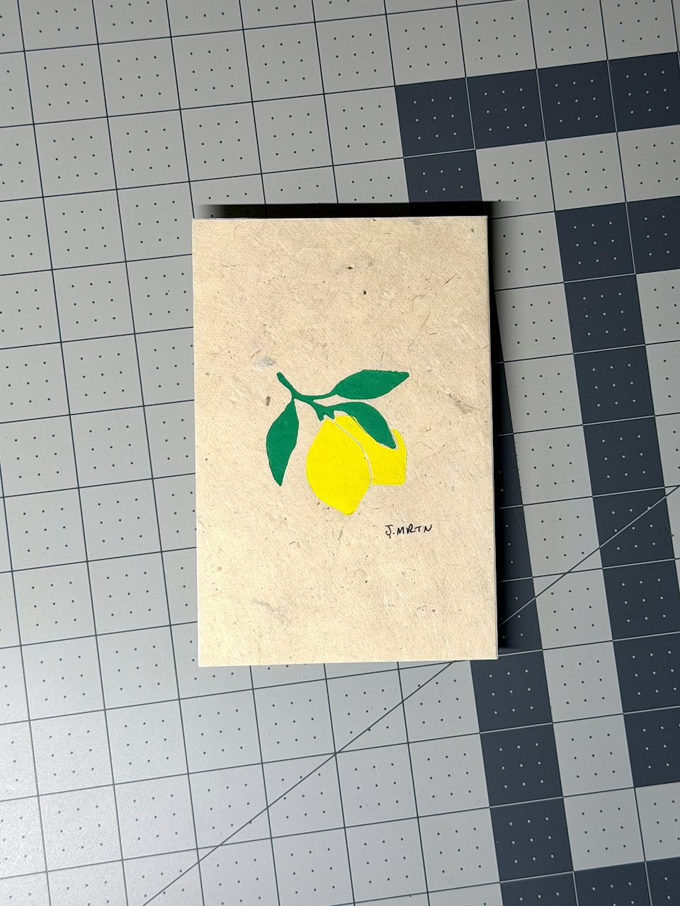 Lemon Block Print Artwork