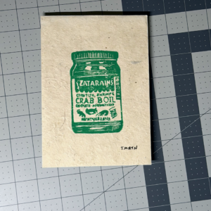 Zatarain's Crab Boil Block Print Artwork