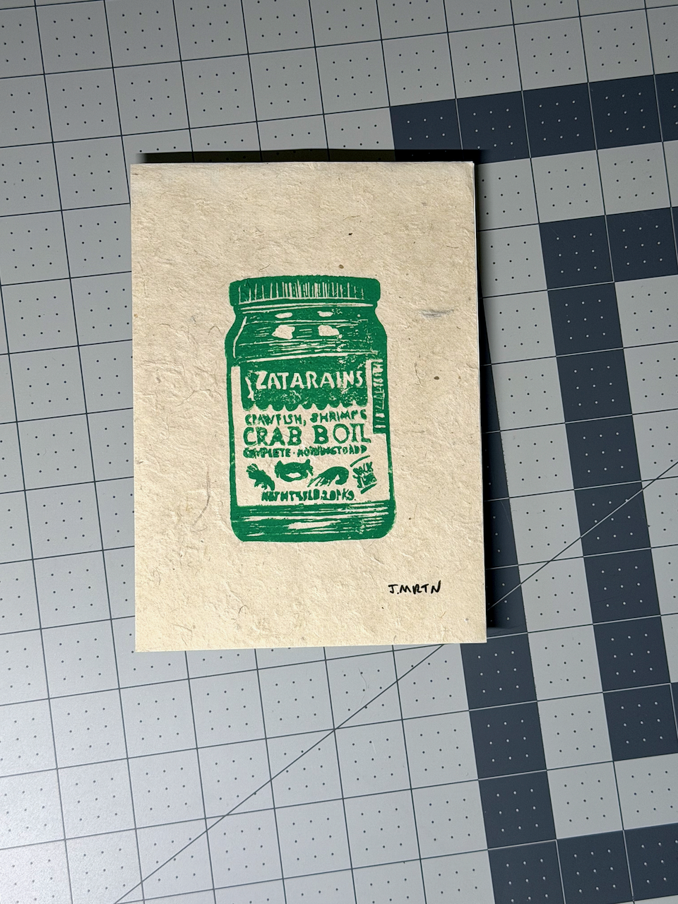Zatarain's Crab Boil Block Print Artwork