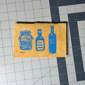"Pantry Staples" Kitchen Art Stamp Block Print