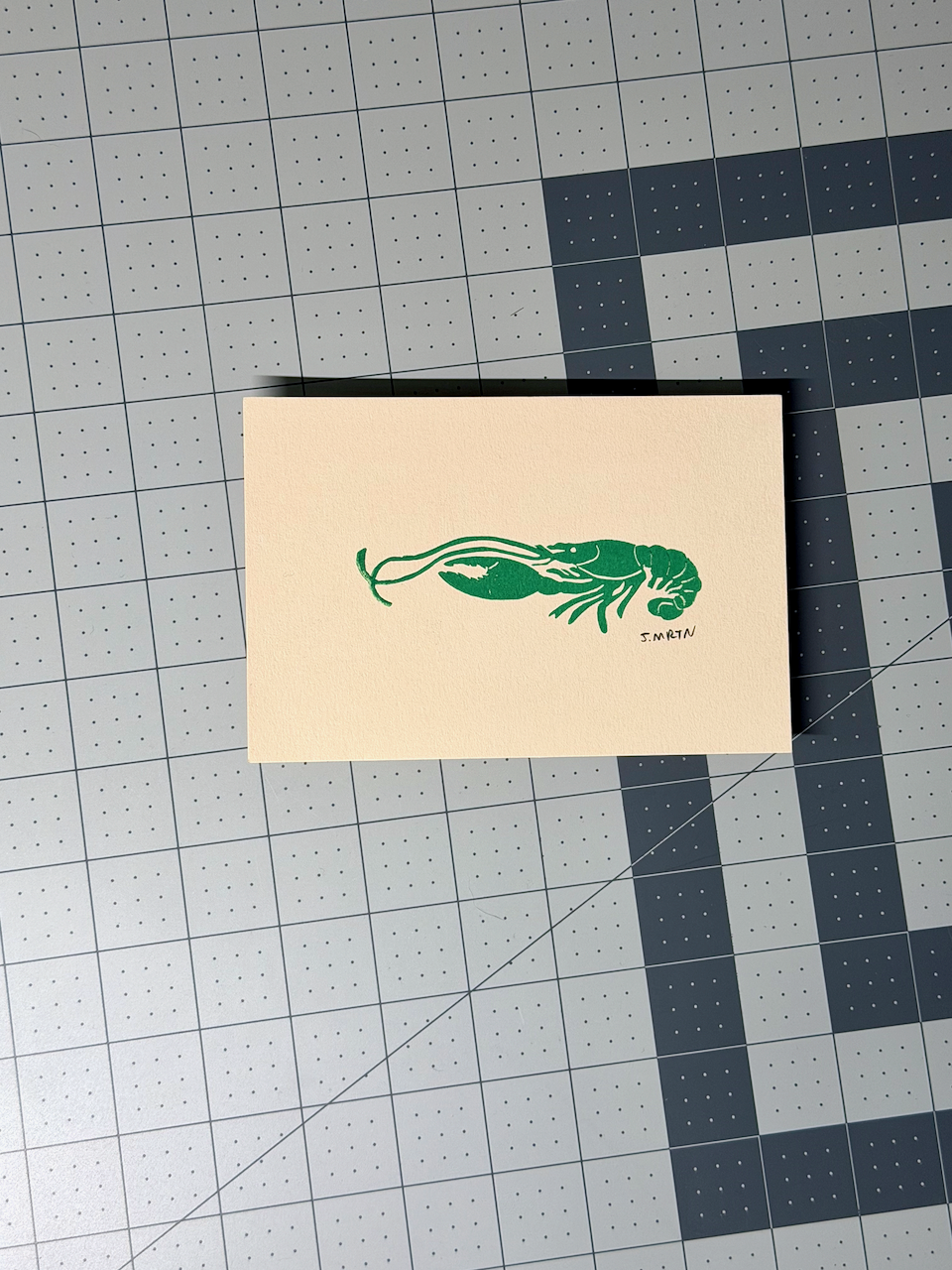 Crawfish Block Print Artwork, Singles