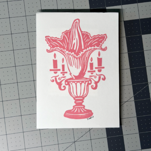 Corpse Flower Candelabra Block Print Artwork