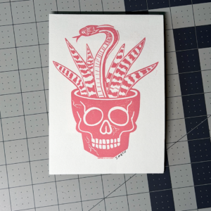 Snake Plant Block Print Artwork