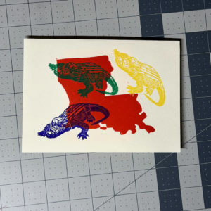 Mardi Gras Louisiana Block Print Artwork