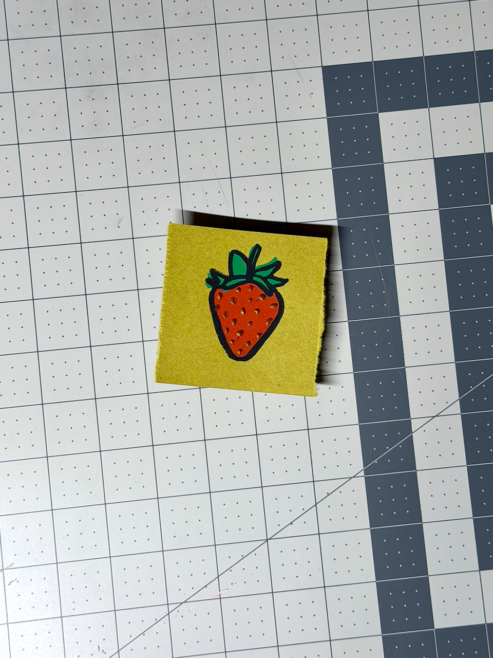 Strawberry Block Print Artwork - Image 3