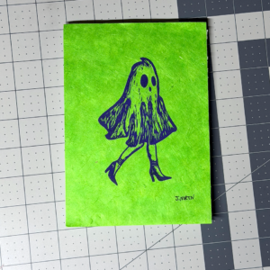 Ghost in Heels Block Print