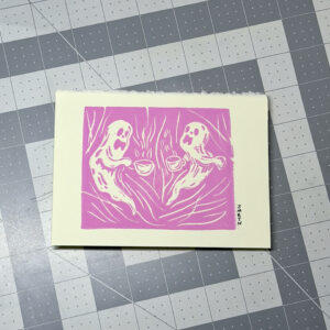 Coffee Ghosts Block Print Artwork