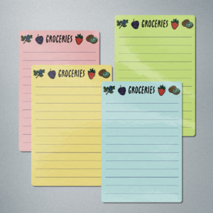 Cute Fruit Grocery List Magnetic Sheet