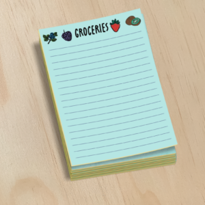 Cute Fruit Grocery List Note Pad