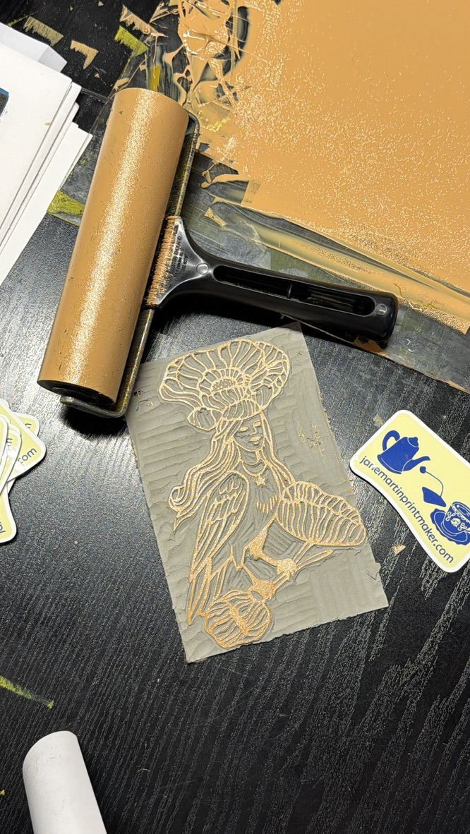 Poppy Sirin Linocut Artwork - Image 4
