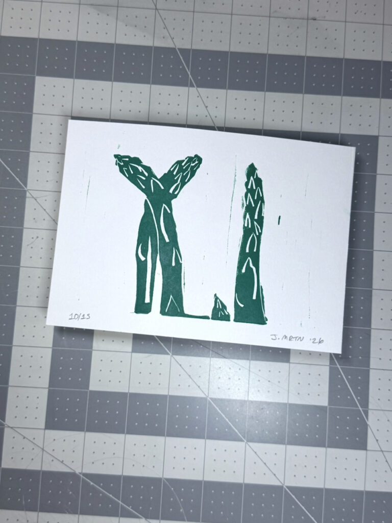 Asparagus Linocut Artwork