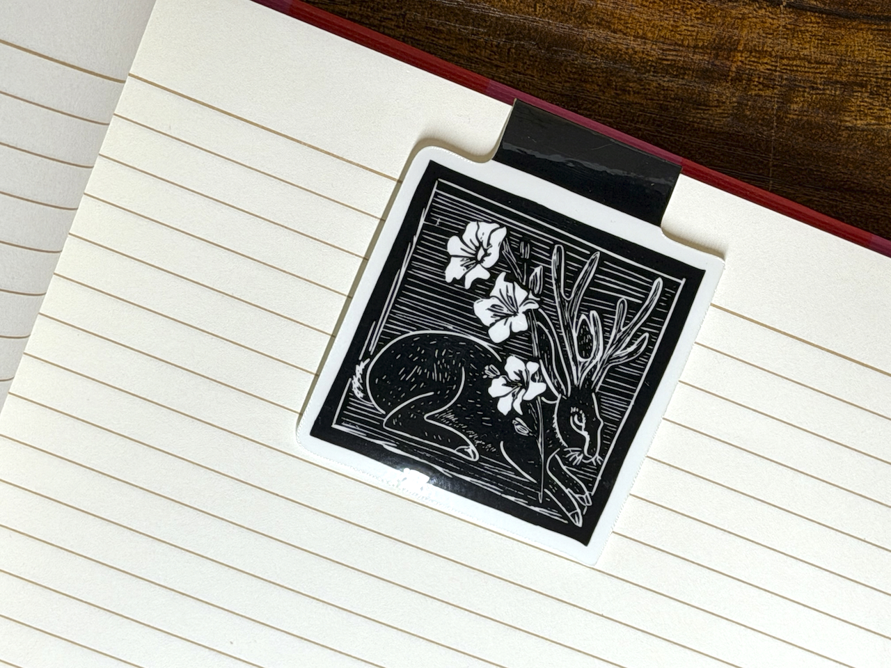 Jackalope & Gladiolus Magnetic Bookmark - Image 2