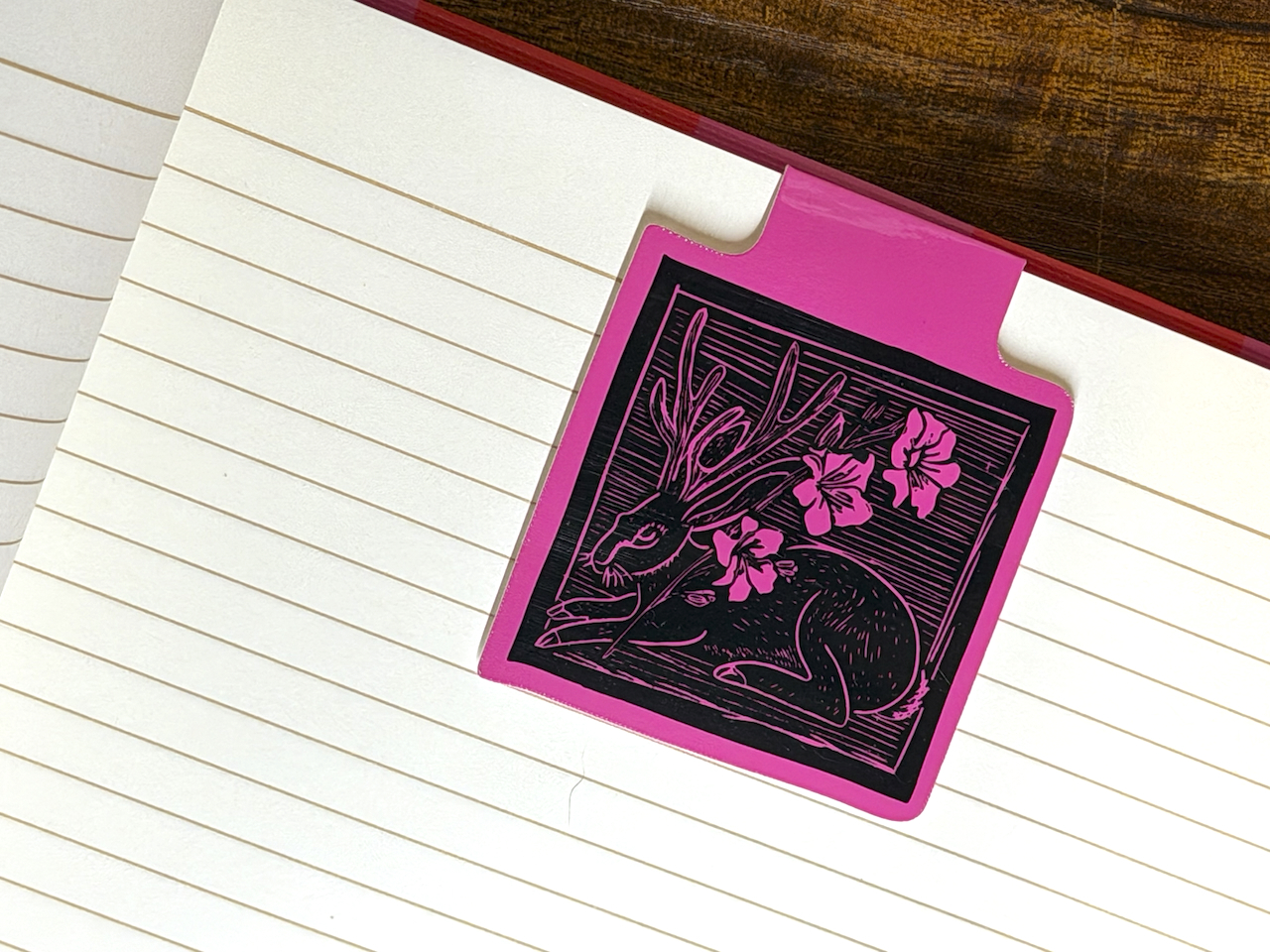 Jackalope & Gladiolus Magnetic Bookmark