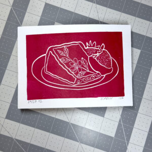 Pound Cake Linocut Artwork