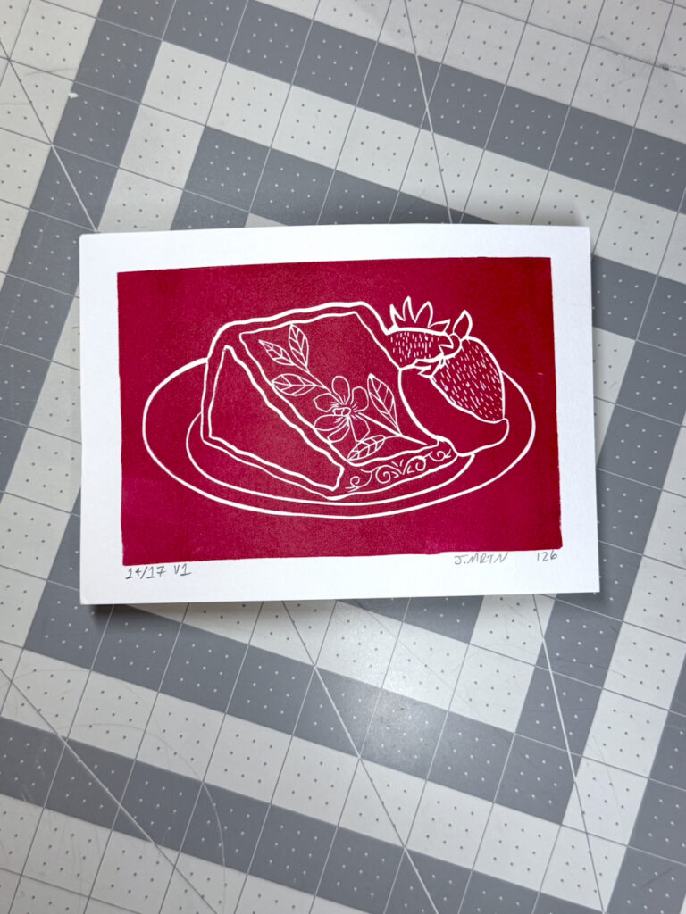 Pound Cake Linocut Artwork